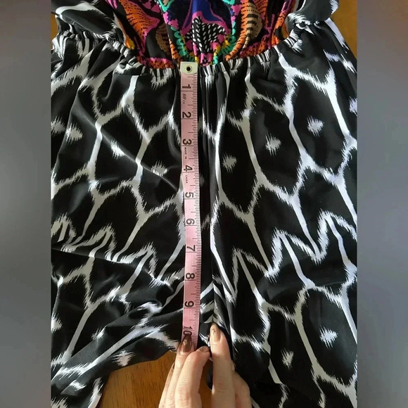 Trina Turk Strapless Jumpsuit INC Black and Multi Color - Picture 8 of 10
